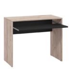 Γραφειο Paris Grey Oak-Μαυρο 90x45x74εκ Prs - Image 3