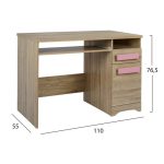 Γραφειο Playroom Sonama+ Ροζ Χερουλι HM11154.02 110x55x76.5 - Image 2