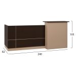 Γραφειο Υποδοχης Dalton HM2068.01 Μελαμινη Σε Wenge-Μπεζ 240x80x106υεκ. - Image 2