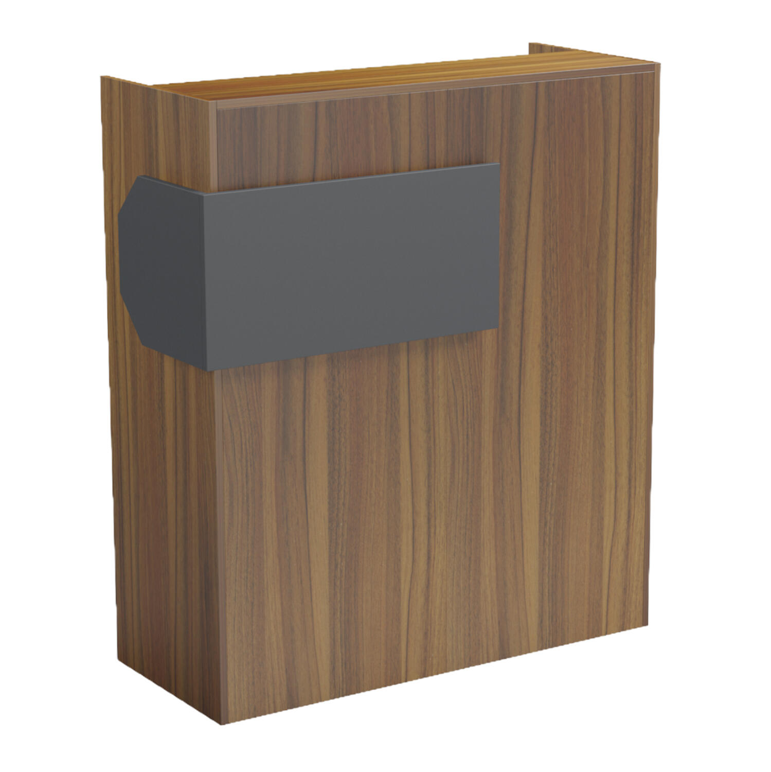 grafeio-ypodochis-reception-fb9215403-me Γραφειο Υποδοχης (Reception) Gand HM2154.03 Μελαμινη Καρυδι/Γκρι 95.5x40x110υεκ - Image 1