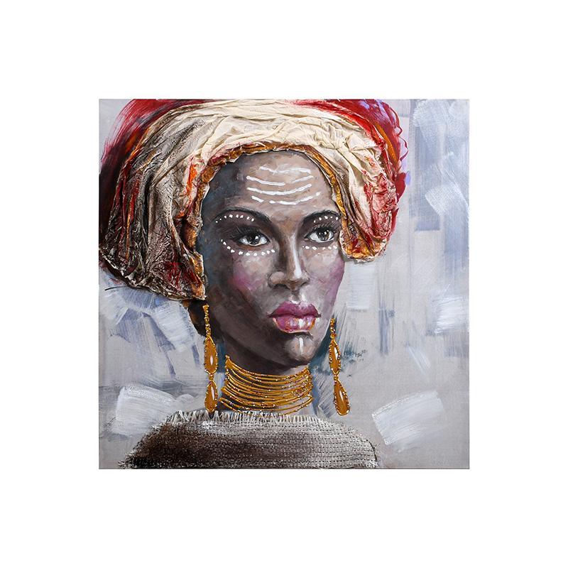 kadro-fylliana-african-lady-609-mayro-kokkino-mpez-kafe-chroma-80x3x80ek1721633703 Καδρο Fylliana African Lady 609 Μαυρο-Κοκκινο-Μπεζ-Καφε Χρωμα 80x3x80εκ - Image 1