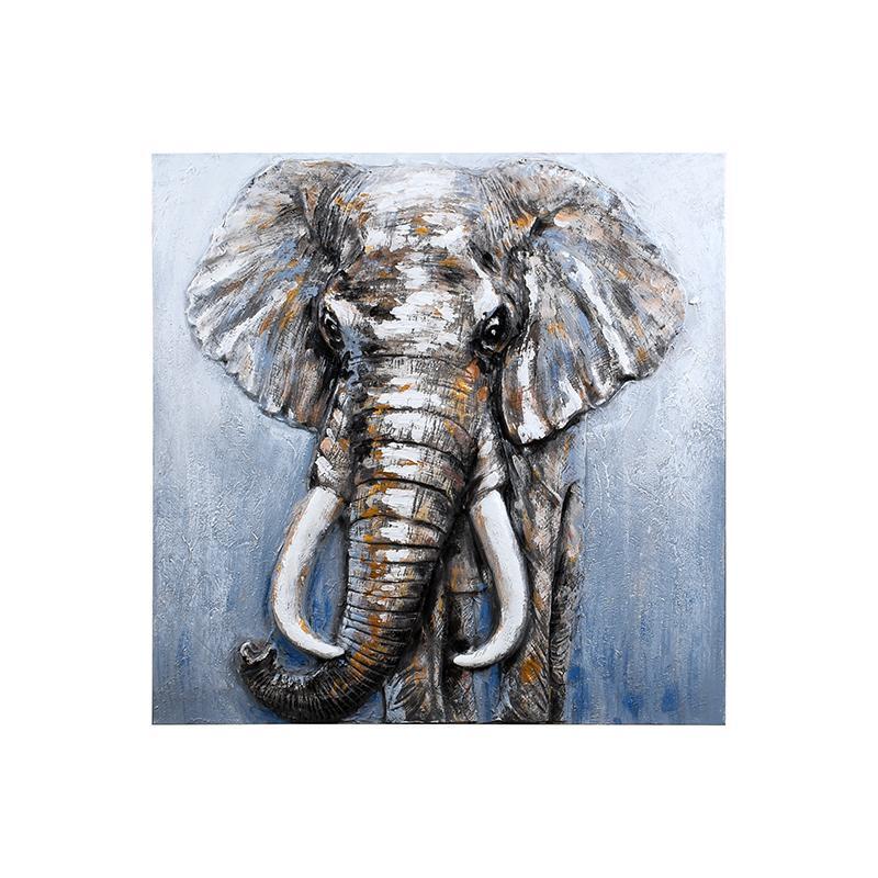 kadro-fylliana-elephant-mpez-siel-gkri-chroma-80x3x80ek1721634003 Καδρο Fylliana Elephant Μπεζ-Σιελ-Γκρι Χρωμα 80x3x80εκ - Image 1
