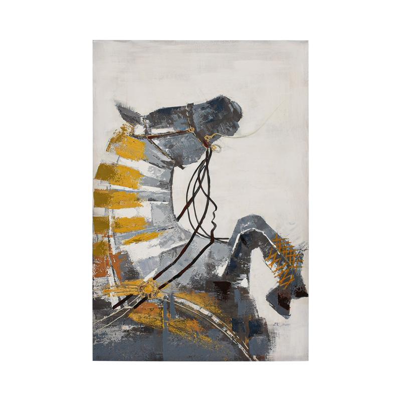 kadro-fylliana-horse-mayro-mpez-gkri-chroma-120x3x80ek1731484202 Καδρο Fylliana Horse Μαυρο-Μπεζ-Γκρι Χρωμα 120x3x80εκ - Image 1