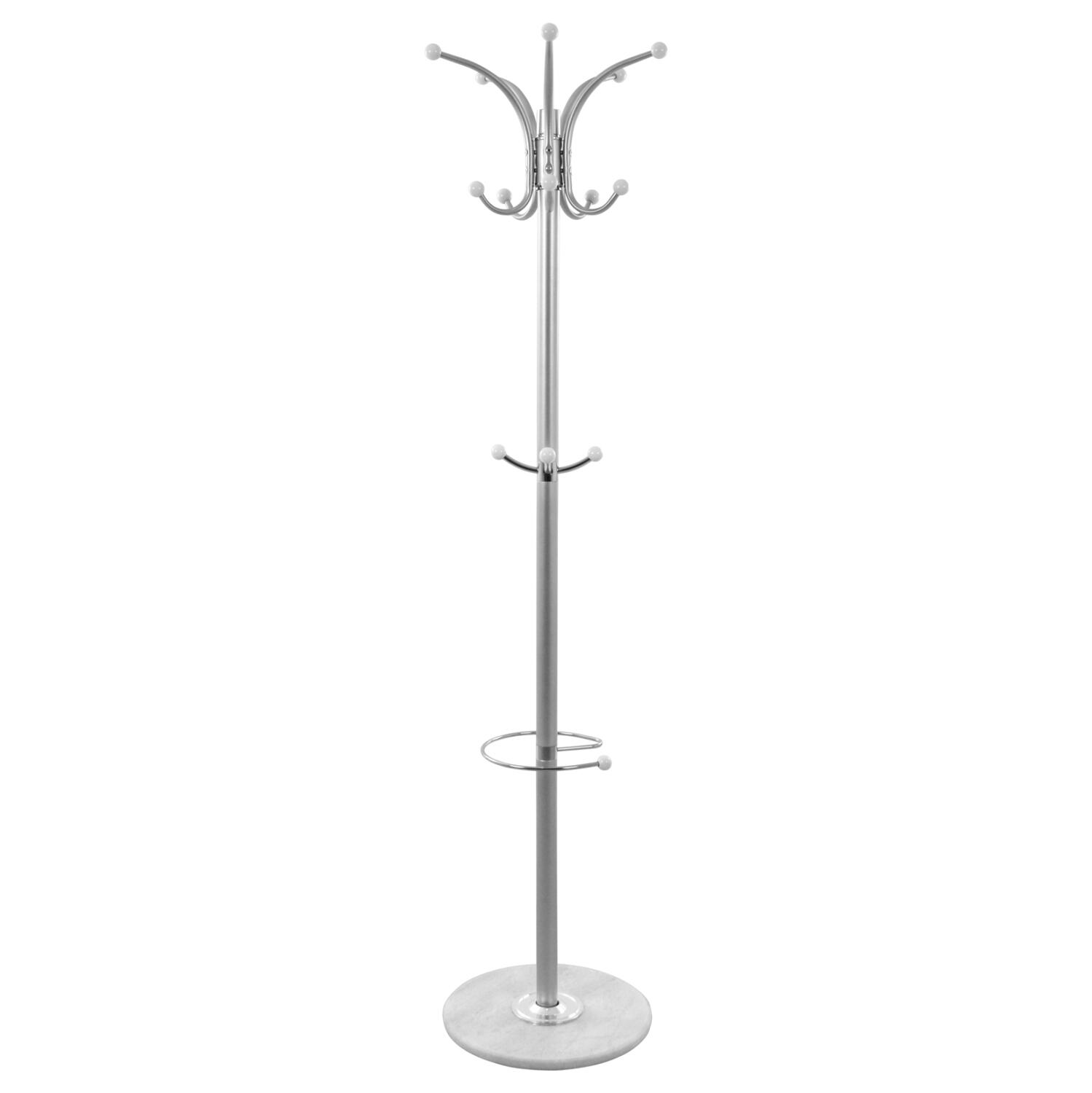 kalogeros-metallikos-fb9003840-peristref Καλογερος Μεταλλικος Shia HM0038.40 Περιστρεφομενος Ασημι Με Μαρμαρο φ.37x170 Εκ. - Image 1