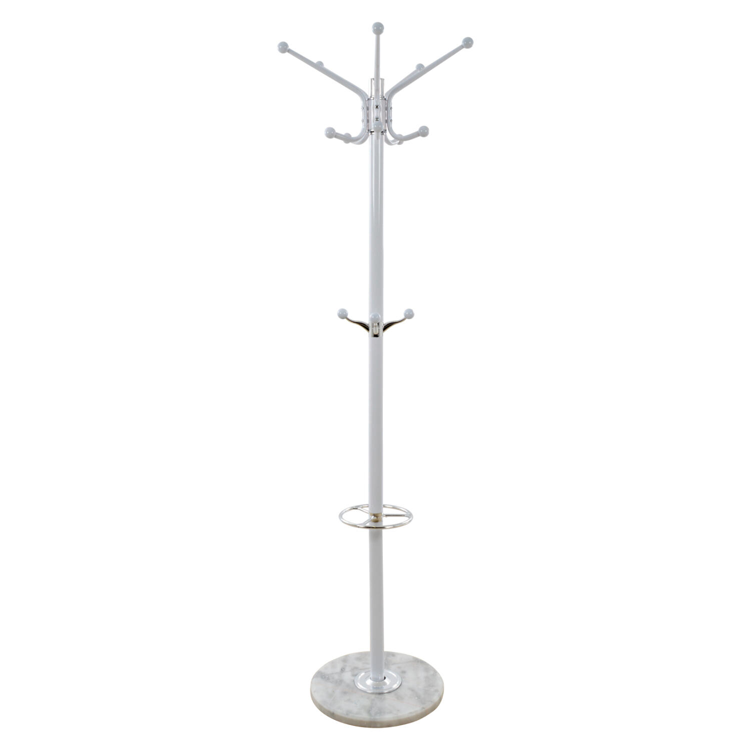 kalogeros-metallikos-fb9003902-peristref Καλογερος Μεταλλικος Ines HM0039.02 Περιστρεφομενος Λευκος Με Μαρμαρο φ.37x170 Εκ. - Image 1