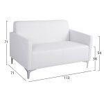 Καναπες 2θεσιος Nellie HM3159.22 Με Λευκο PU 113x71x71υ Εκ. - Image 2