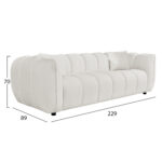 Καναπες 3-θεσιος Lykke HM3323.02 Εκρου Υφασμα 229x89x70υεκ - Image 3