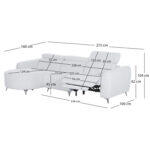 Καναπες Αριστερη Γωνια 3θ Με Recline Valente HM3317.01L Ανοιχτο Γκρι Υφασμα 275x160x104yεκ - Image 3