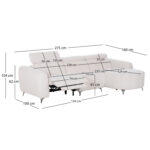 Καναπες Δεξια Γωνια 3θ Με Recline Valente HM3317.02R Μπεζ Υφασμα 275x160x104yεκ - Image 3