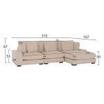 Καναπες Δεξια Γωνια Cranfield HM3287.02R Μπεζ Ριγε Υφασμα 315x167(γωνία)x67υεκ. - Image 3