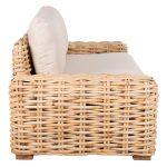 Καναπες 2-θεσιος Tropel HM9809 Ξυλο Mango-Rattan Φυσικο-Λευκα Μαξιλαρια 192x88x70-85υεκ. - Image 4