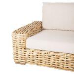 Καναπες 2-θεσιος Tropel HM9809 Ξυλο Mango-Rattan Φυσικο-Λευκα Μαξιλαρια 192x88x70-85υεκ. - Image 7