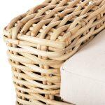 Καναπες 2-θεσιος Tropel HM9809 Ξυλο Mango-Rattan Φυσικο-Λευκα Μαξιλαρια 192x88x70-85υεκ. - Image 8
