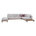Καναπες Fylliana Filippa Δεξια Γωνια Ice Με Ροζ Μαξιλαρια 360x240εκ