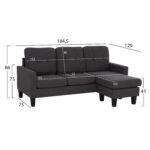Καναπες Γωνια Αναστρεψιμη Meggy HM3297.11 Γκρι Υφασμα 184.5x75-129x86yεκ. - Image 2
