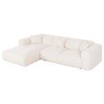 Καναπες Γωνια (Αριστερη) Bricken HM3275.02L Λευκο Υφασμα 110-282x98-160x72υεκ.