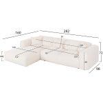 Καναπες Γωνια (Αριστερη) Bricken HM3275.02L Λευκο Υφασμα 110-282x98-160x72υεκ. - Image 3