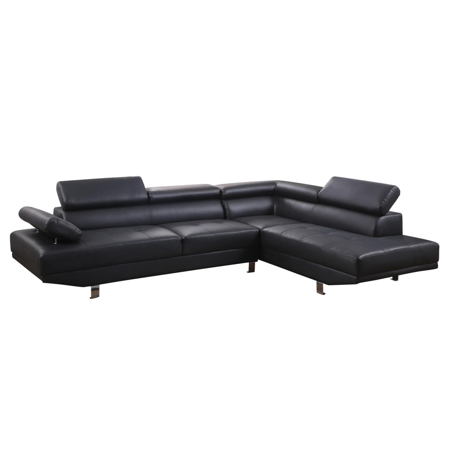 kanapes-gonia-dexia-fb9308402r-apo-mayro Καναπες Γωνια Goro Δεξια HM3084.02R Απο Μαυρο PU 265x196x85yεκ. - Image 1