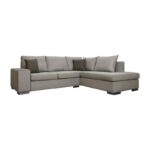 Καναπες Γωνια Δεξια Fylliana New Toulouse Mocca Υφασμα Με Taupe Μαξιλαρια 260x205x93εκ