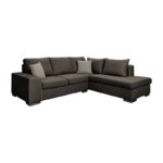 Καναπες Γωνια Δεξια Fylliana New Toulouse Taupe Υφασμα Με Mocca Μαξιλαρια 260x205x93εκ - Image 3