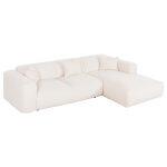 Καναπες Γωνια Bricken HM3275.02R Λευκο Υφασμα 110-282x98-160x72υεκ.