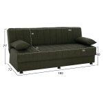 Καναπες Κρεβατι Andri Τριθεσιος Dark Olive HM3239.05 180x72x77 Εκ. - Image 2