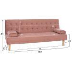 Καναπες Κρεβατι Wanda HM3149.12 Με Βελουδο Σαπιο Μηλο 188x83x83y Εκ. - Image 2