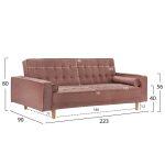 Καναπες Κρεβατι Salvador HM3150.12 Βελουδο Σαπιο Μηλο 223x90x80y Εκ. - Image 2