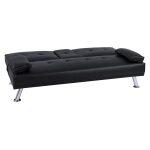 Καναπες Κρεβατι Benin Με Μαυρο PU 165x76,5x79 Εκ Και Πτυσσομενο Μπρατσο HM3157.01 - Image 4