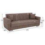 Καναπες Κρεβατι Polya Τριθεσιος Καφε HM3240.02 215x80x77 Εκ. - Image 2
