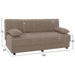 Καναπες Κρεβατι Andri Τριθεσιος Μπεζ HM3239.04 180x83x74υ Εκ. - Image 2