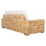 Καναπες Τριθεσιος Εξ.χωρου Tropel HM9808 Ξυλο Mango-Rattan Φυσικο-Λευκα Μαξιλαρια 216x88x85υεκ - Image 5