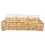 Καναπες Τριθεσιος Εξ.χωρου Tropel HM9808 Ξυλο Mango-Rattan Φυσικο-Λευκα Μαξιλαρια 216x88x85υεκ - Image 6