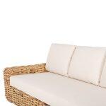 Καναπες Τριθεσιος Εξ.χωρου Tropel HM9808 Ξυλο Mango-Rattan Φυσικο-Λευκα Μαξιλαρια 216x88x85υεκ - Image 7