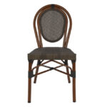 Καρεκλα Αλουμινιου Kason Bamboo Look Καφε Με Textline 40,5x56,5x89,5 Εκ. HM5026 - Image 3