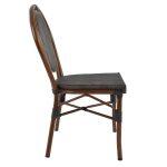 Καρεκλα Αλουμινιου Kason Bamboo Look Καφε Με Textline 40,5x56,5x89,5 Εκ. HM5026 - Image 4