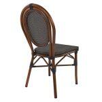 Καρεκλα Αλουμινιου Kason Bamboo Look Καφε Με Textline 40,5x56,5x89,5 Εκ. HM5026 - Image 5