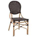 Καρεκλα Αλουμινιου Bamboo Look Με Καφε Pe Rattan HM5925.01 47x58x95yεκ.