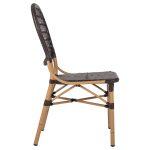 Καρεκλα Αλουμινιου Bamboo Look Με Καφε Pe Rattan HM5925.01 47x58x95yεκ. - Image 4