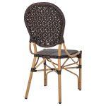 Καρεκλα Αλουμινιου Bamboo Look Με Καφε Pe Rattan HM5925.01 47x58x95yεκ. - Image 5