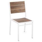 Καρεκλα Αλουμινιου Saga HM6063.01 Λευκη Με Polywood 46x52x86υεκ.