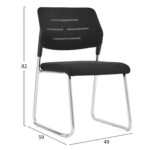 Καρεκλα Επισκεπτη Trabbel HM1211.01 Mesh Υφασμα Μαυρο-Μεταλλικα Ποδια 48x50x82υεκ - Image 2