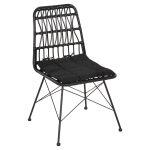 Καρεκλα Εξ.χωρου Allegra HM5453.12 Μεταλλο-Μαξιλαρι-Wicker Μαυρο 52x52x83,5yεκ.