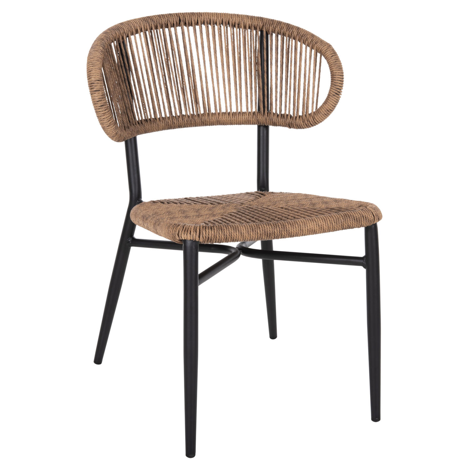 karekla-exchoroy-fb9604902-aloyminio-se- Καρεκλα Εξ.χωρου Eulo HM6049.02 Αλουμινιο Σε Μαυρο -Συνθετικο Rattan - Image 1