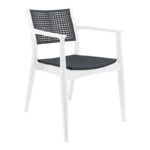 Καρεκλα Εξοχης Fylliana Best Λευκο Με Ανθρακι Χρωμα 57,5x55x80εκ