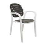 Καρεκλα Κηπου Fylliana Rusty Λευκο-Ανθρακι Χρωμα 57,5x58x84εκ