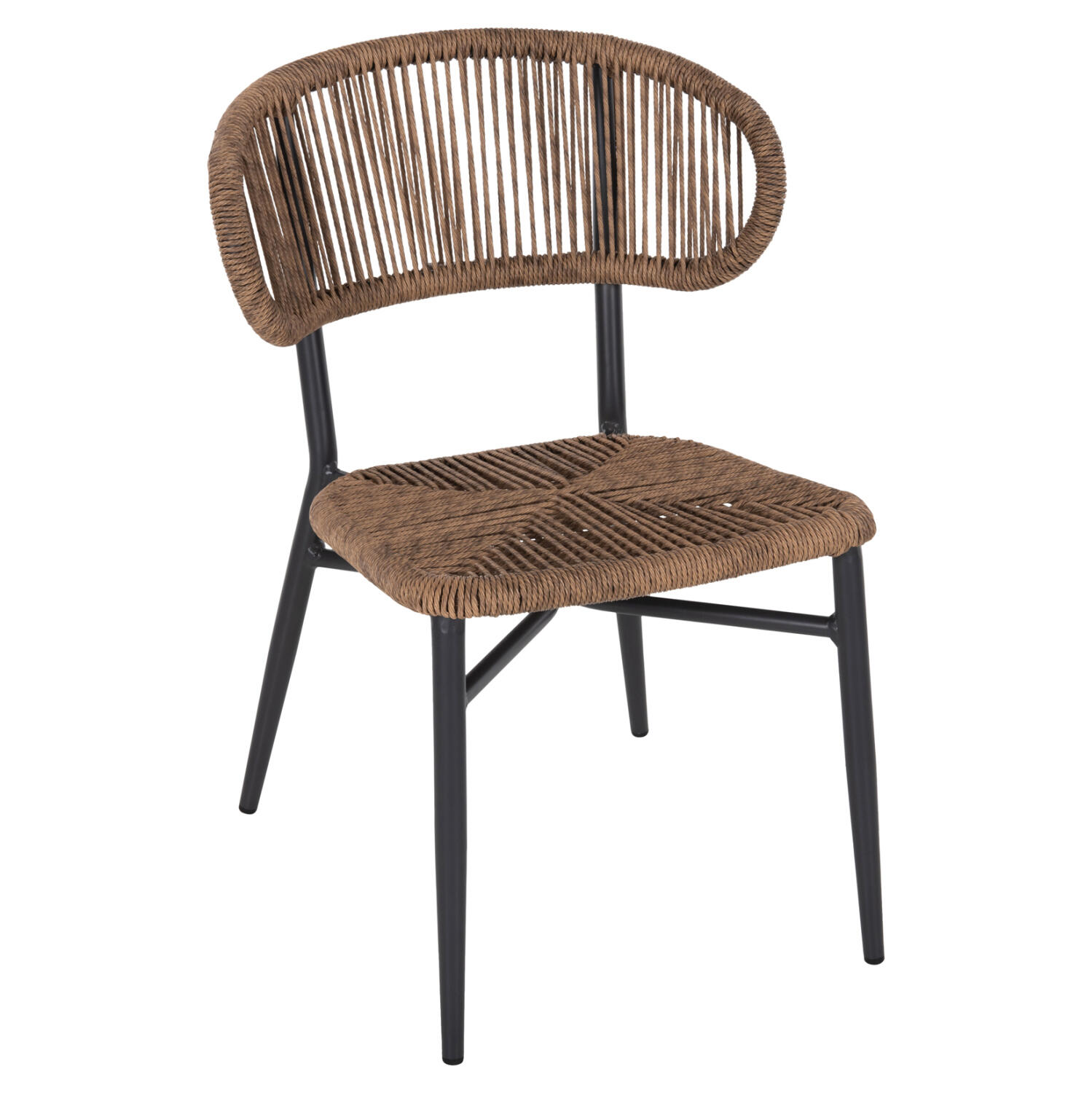 karekla-exotchoroy-fb9604903-aloyminio-s Καρεκλα Εξωτ.χωρου Eulo HM6049.03 Αλουμινιο Σε Ανθρακι-Συνθετικο Rattan Γκρι 49x60x78υεκ. - Image 1