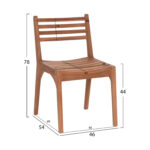Καρεκλα Εξωτ.χωρου Pavel HM6615 Ξυλο Teak--Φυσικο Χρωμα 46x54x78υεκ. - Image 2