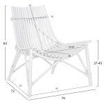 Καρεκλα Εξωτ.χωρου Cellion HM9812.03 Ραβδοι Rattan Σε Λευκο Χρωμα 76x72x83υεκ. - Image 2