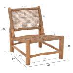 Καρεκλα Londer HM5986 Ξυλο Teak Σε Φυσικο Και Συνθετικο Rattan 63x77x77υεκ. - Image 2